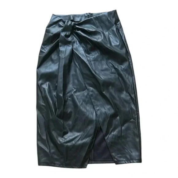 Open Edit Wrap Front Faux Leather Skirt size medium Sz Medium - Picture 4 of 7